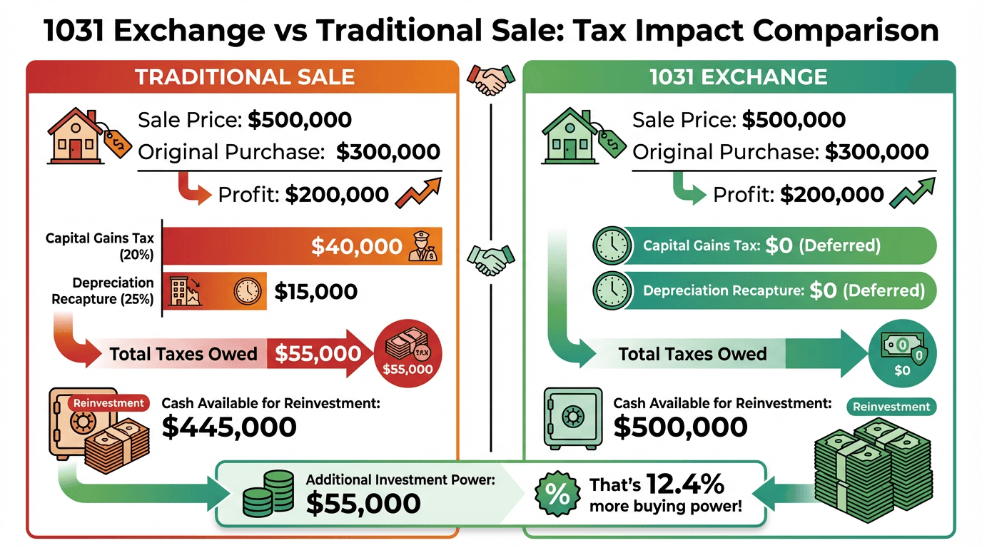 1031 Exchange vs Traditional Sale Tax Comparison