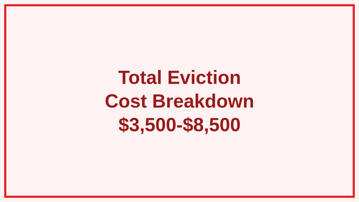Eviction cost breakdown
