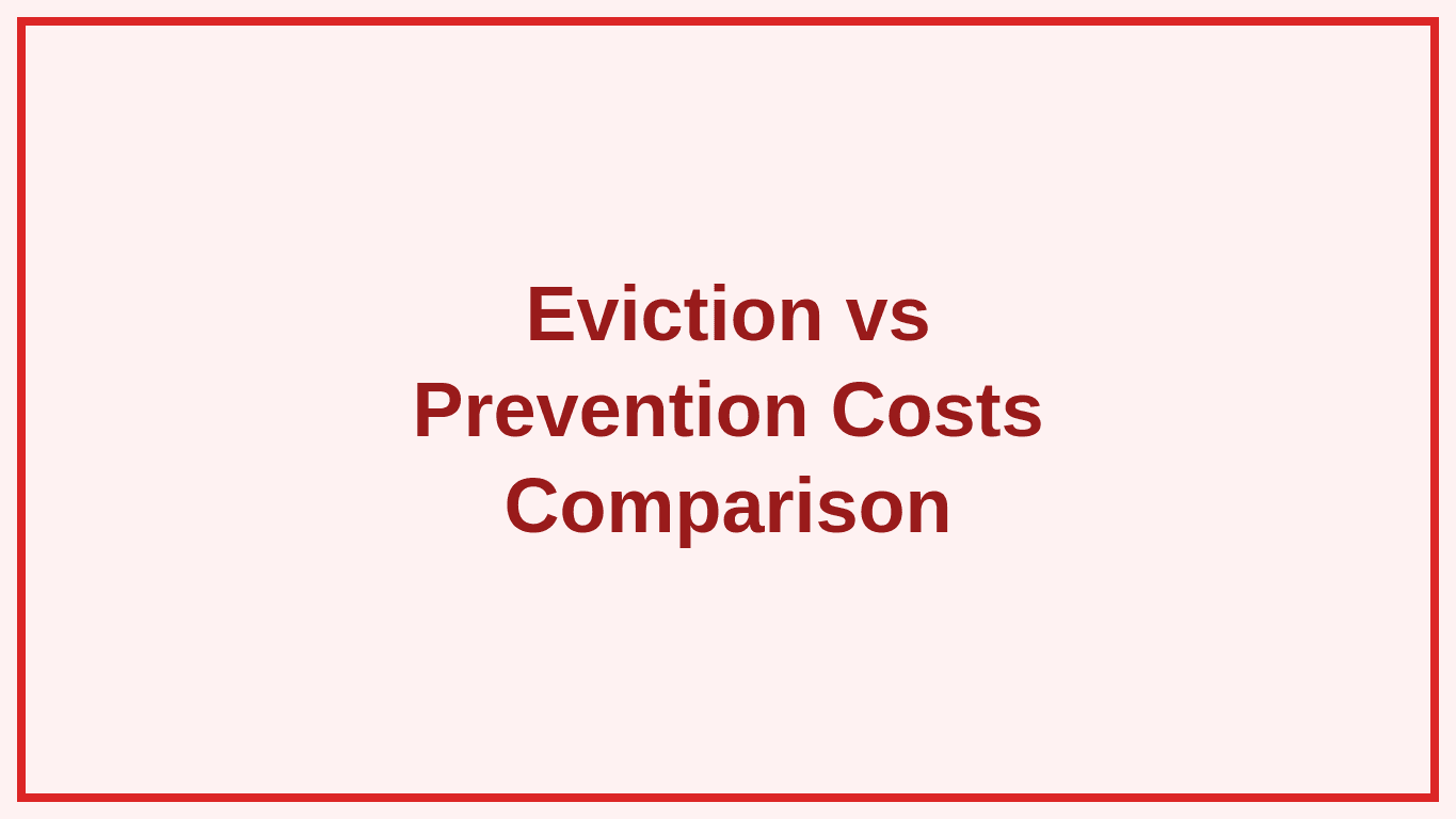 Eviction costs vs prevention costs comparison
