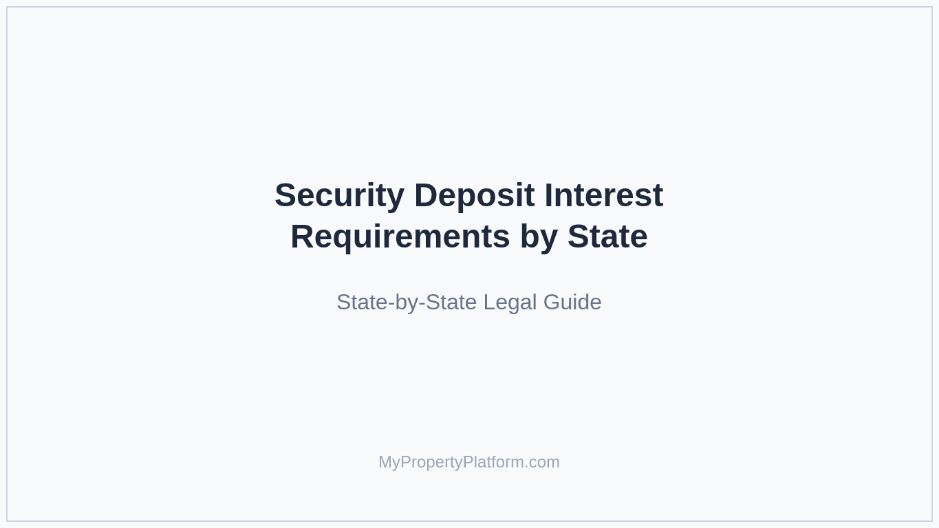 US map showing security deposit interest requirements by state