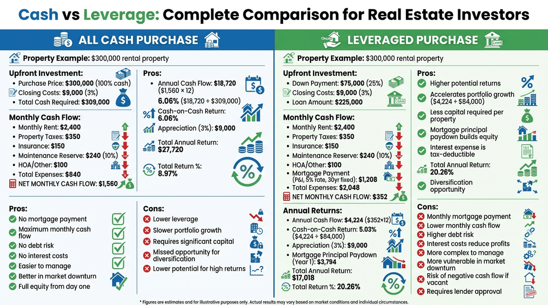 Cash vs Leverage in Real Estate: 2026 Investment Guide