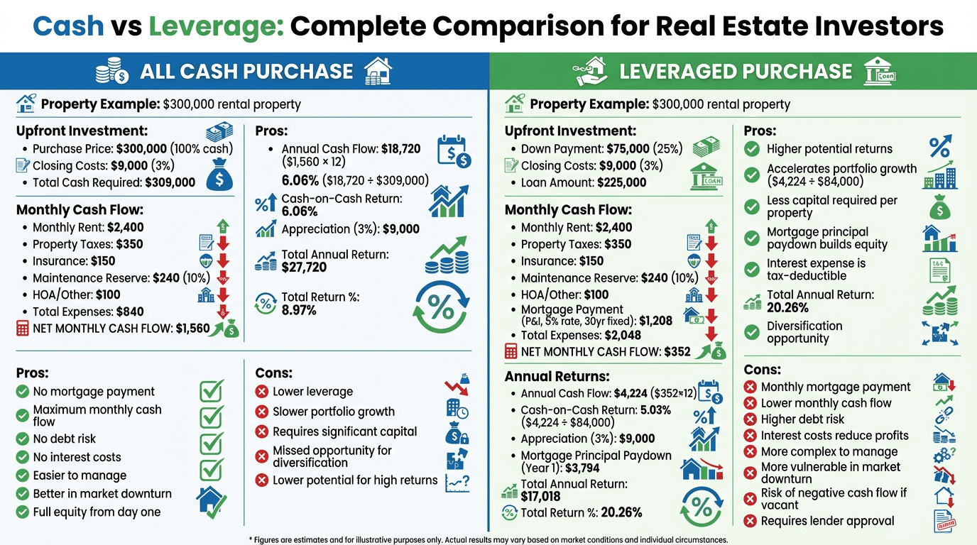 Cash vs Leverage in Real Estate: 2026 Investment Guide