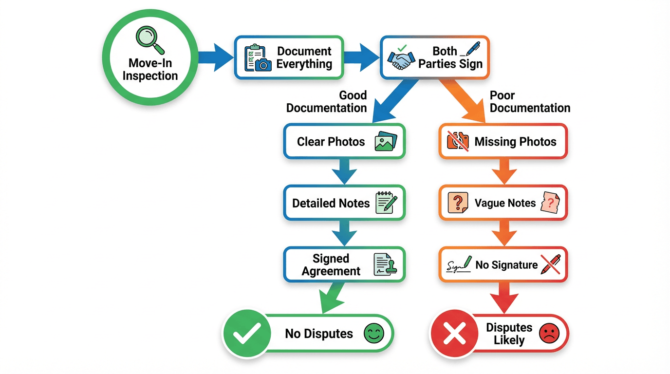 Security deposit dispute prevention flowchart