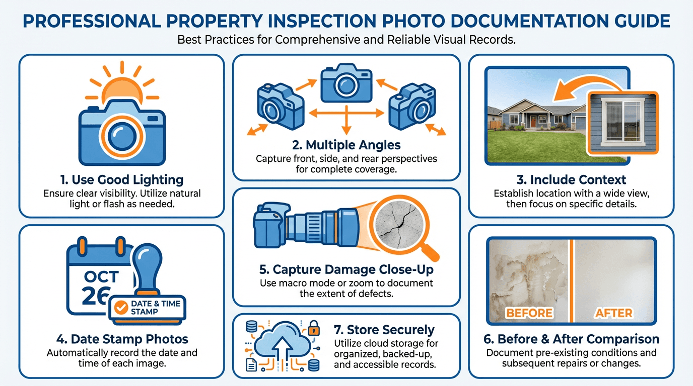 Photo documentation guide for property inspections